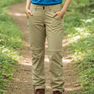 ExOfficio Women Size 12 Khaki Mid-Rise Camping Hiking Convertible Nomad Pants